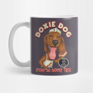 Cute adorable Doxie cooking Dachshund Hotdog Salesdog Mug